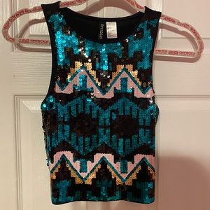 H&M Sequin Crop Top